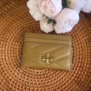 Tory Burch Tan Quilted Card Holder